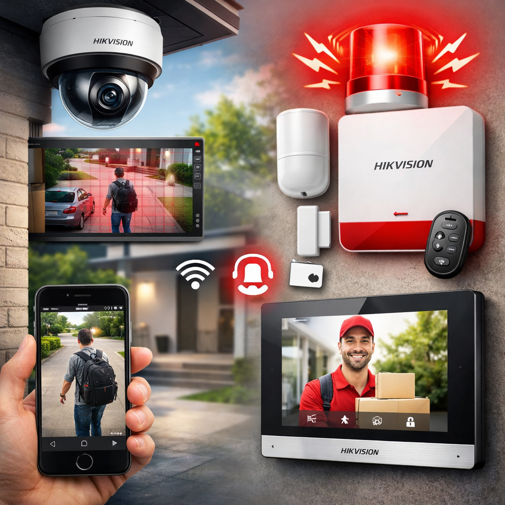 Profesionálna bezpečnostná kamera na fasáde moderného domu